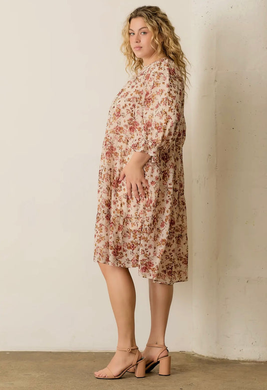 (Plus Size) Floral Tiered Dress