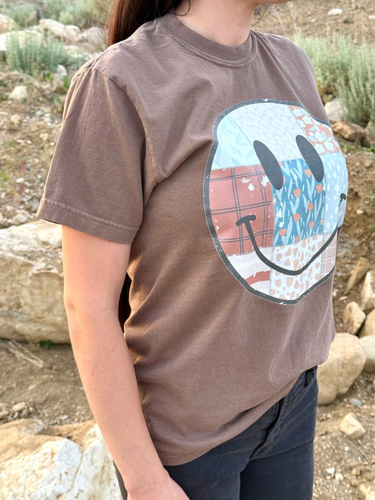 Patchwork Smiley Face T-Shirt