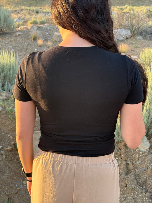Black Short Sleeve Layering Tee